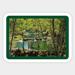 The Small Waterfalls at Martin Brod in Bosnia Sticker